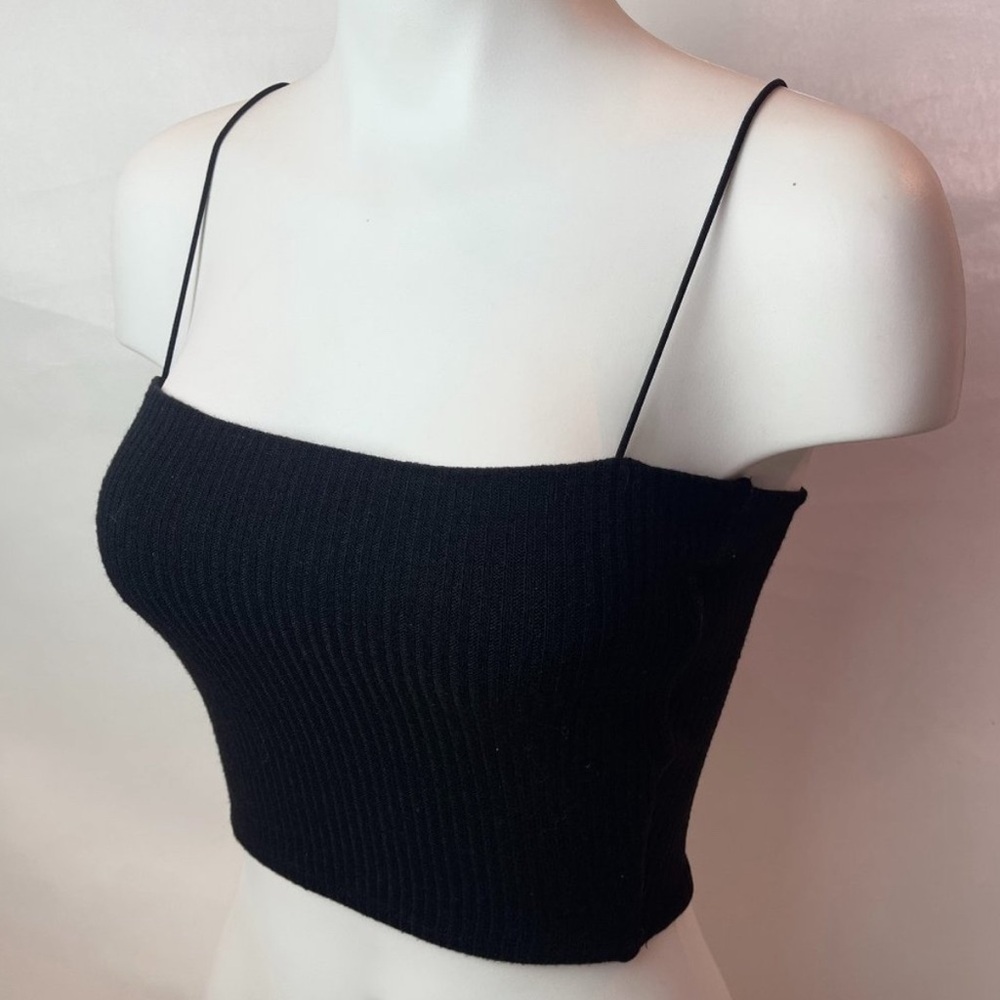 Garage Black Spaghetti Strap Crop Top